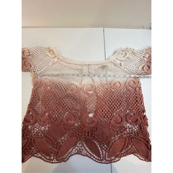 Ginnicks women’s lace top size medium pink ombré - Picture 3 of 6